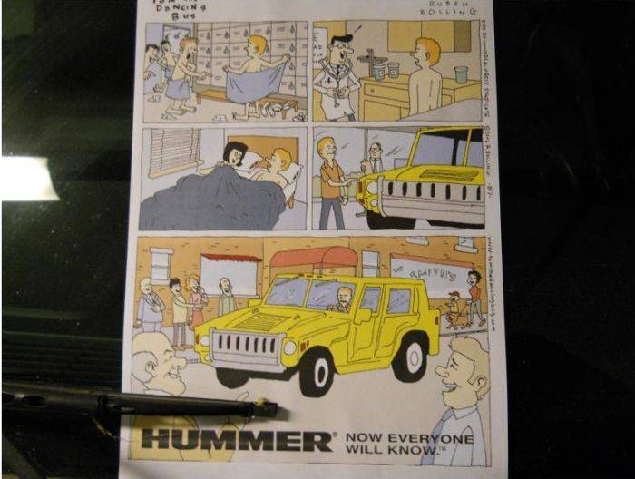 Прикололись над владельцем Hummer (3 фото)