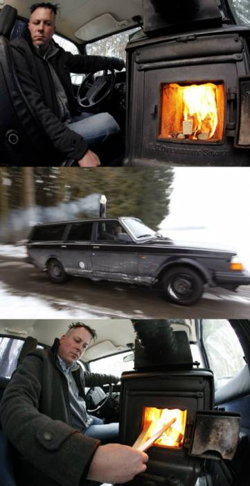 Автомобиль с дровяной печью (3 фото)