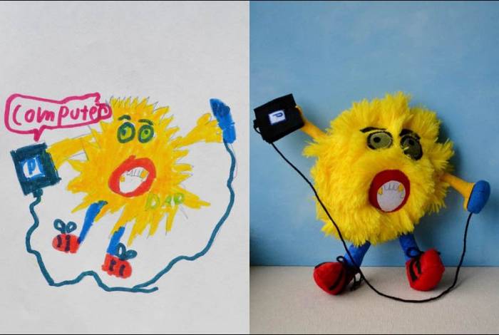 Мягкие игрушки, сделанные по рисункам детей (20 фото)