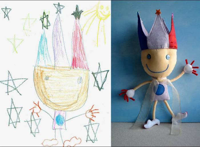 Мягкие игрушки, сделанные по рисункам детей (20 фото)