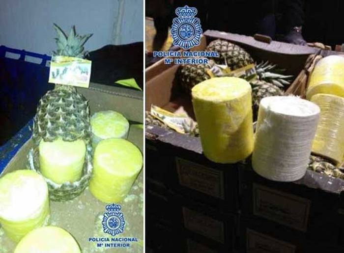 Контрабандисты пытались перевезти 200 кг кокаина внутри ананасах (3 фото)