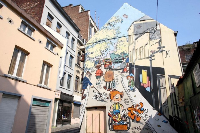 Комикс-маршрут брюссельского стрит-арта (17 фото)