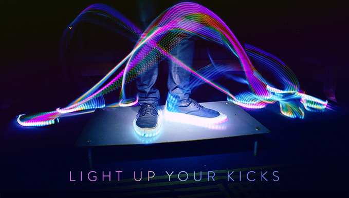 LED-ленты для обуви с настаиваемой подсветкой (4 фото + видео)
