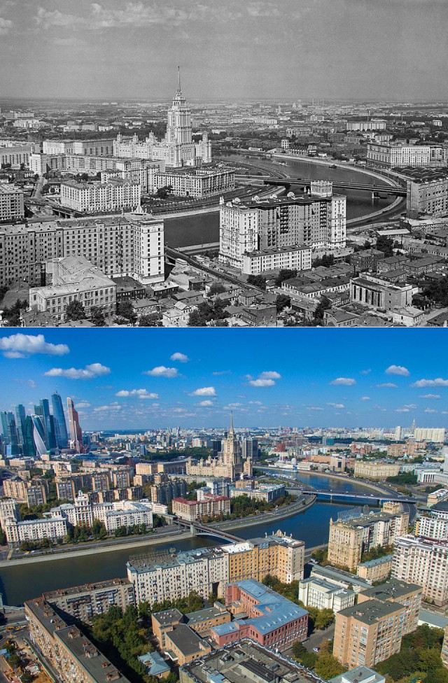 Знаковые места Москвы на снимках разных лет (11 фото) Знаковые места Москвы на снимках разных лет (11 фото)