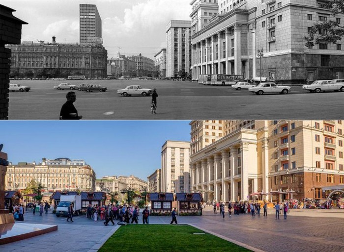 Знаковые места Москвы на снимках разных лет (11 фото) Знаковые места Москвы на снимках разных лет (11 фото)