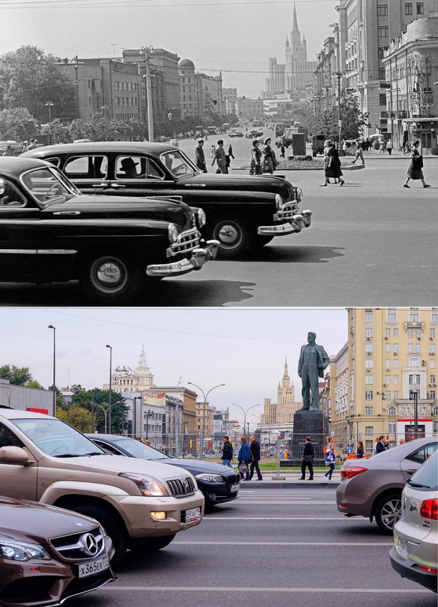 Знаковые места Москвы на снимках разных лет (11 фото) Знаковые места Москвы на снимках разных лет (11 фото)