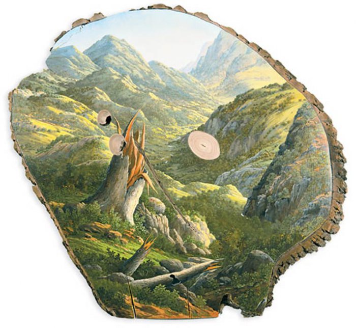 Картины на срезе бревна (17 фото) Картины на срезе бревна (17 фото)