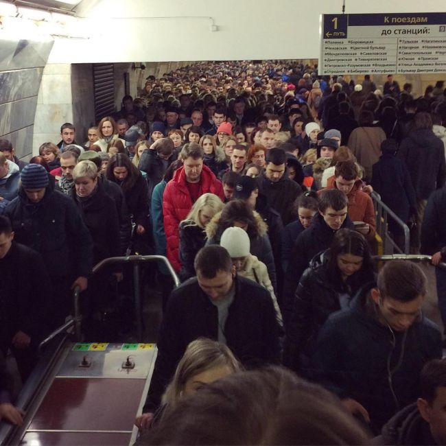 Давка в московском метро (7 фото) Давка в московском метро (7 фото)
