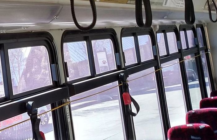 Зачем нужна желтая веревка в автобусах США (4 фото)