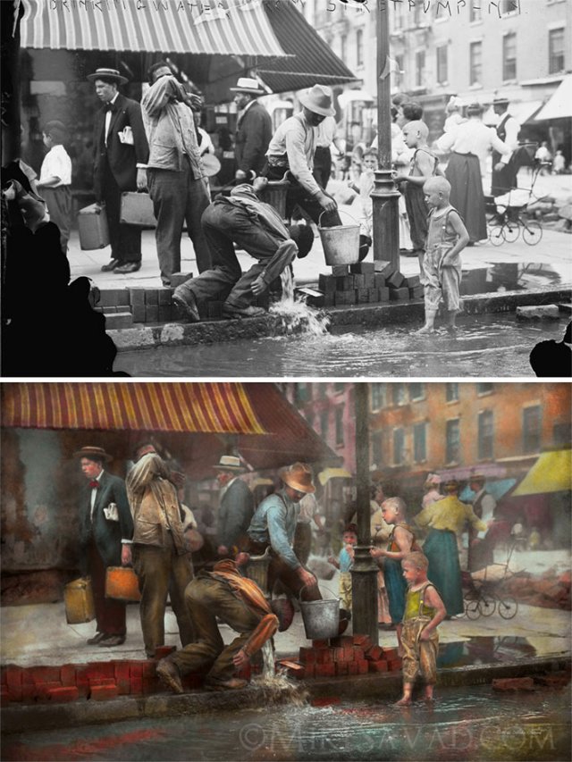 Фотограф раскрасил фотографии Нью-Йорка 1900-1940-х годов (20 фото)